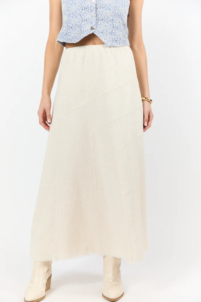Simple As That Linen Blend Maxi Skirt