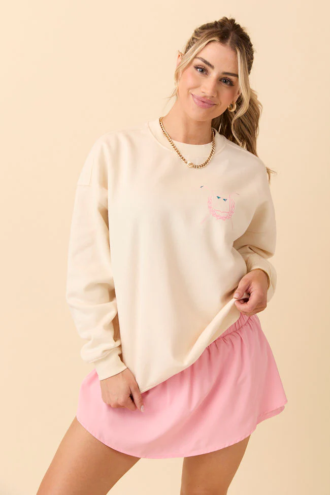 Cream Graphic Sweatshirt